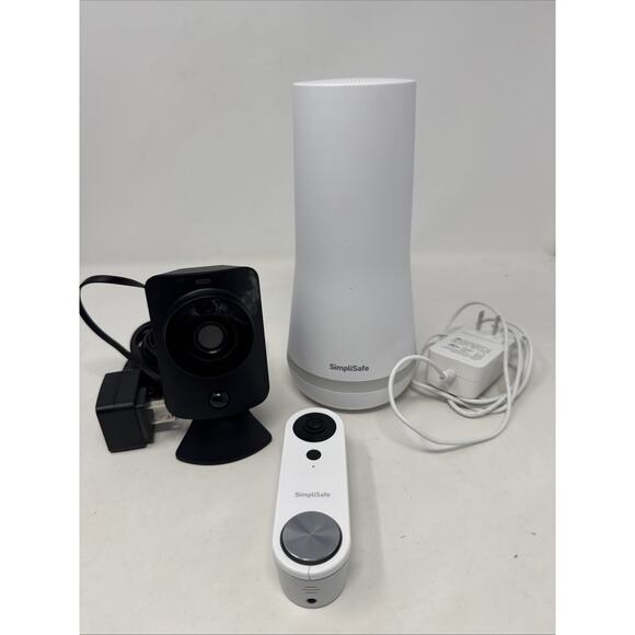 SimpliSafe SimpliCam Video Doorbell Model SSDB3 Base Station SSBS3 Indoor Cam - Picture 1 of 8